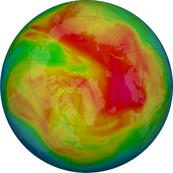 Arctic ozone map for 07 March 2023
